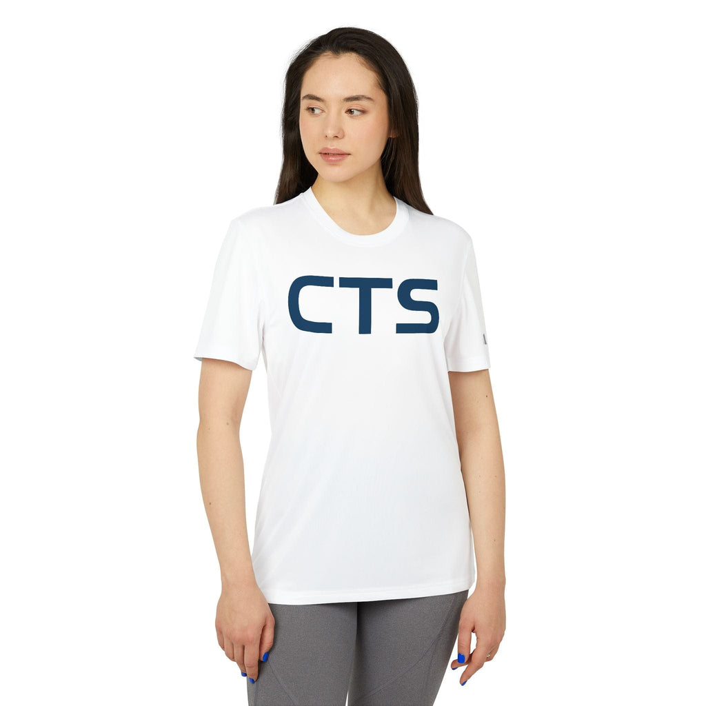 Printify T-Shirt CTS, CannaTape Navy Adidas Unisex Sport T-shirt Transdermal CBD best for pain and sore