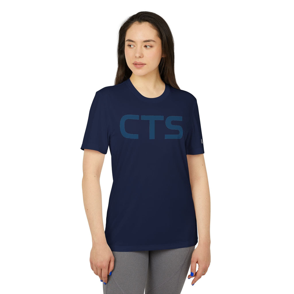 Printify T-Shirt CTS, CannaTape Navy Adidas Unisex Sport T-shirt Transdermal CBD best for pain and sore